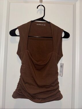 Abercrombie & Fitch Chocolate Brown Ruched Tank Top